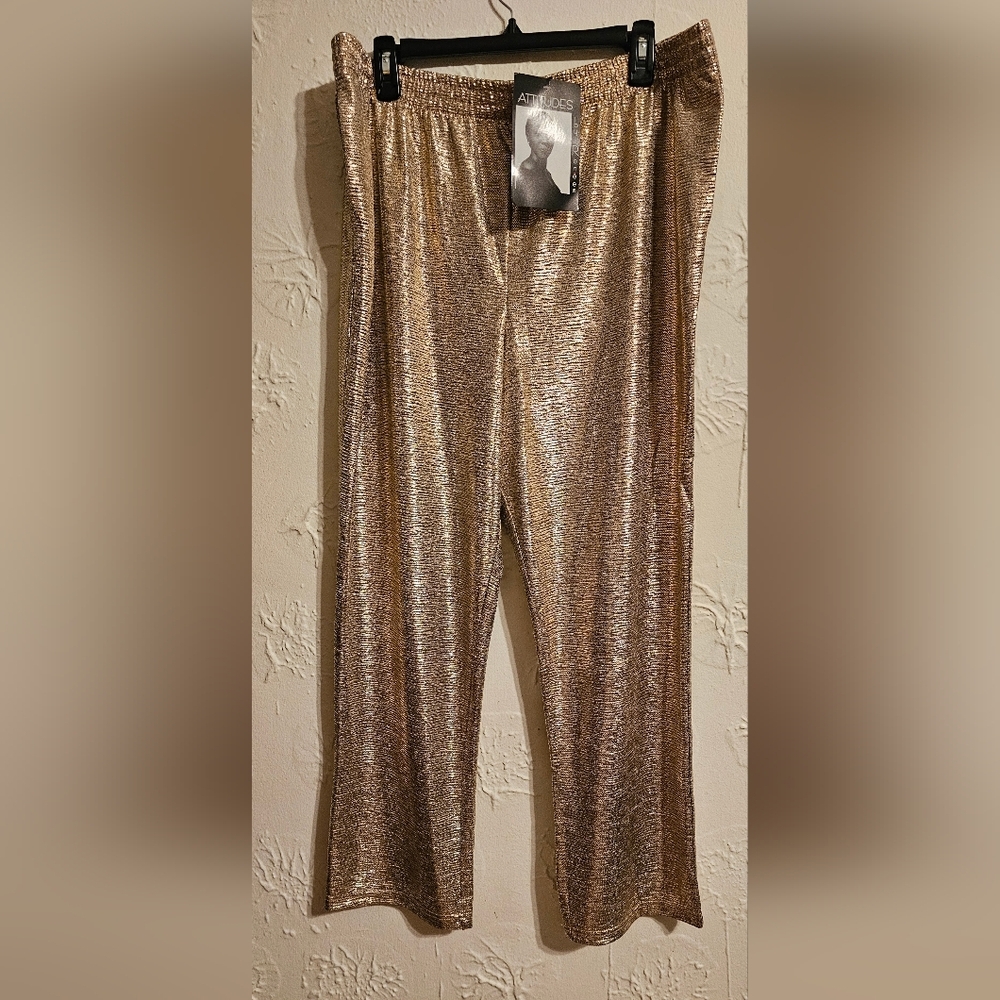 Attitudes By Renee Foil Pull On Pants 3XP